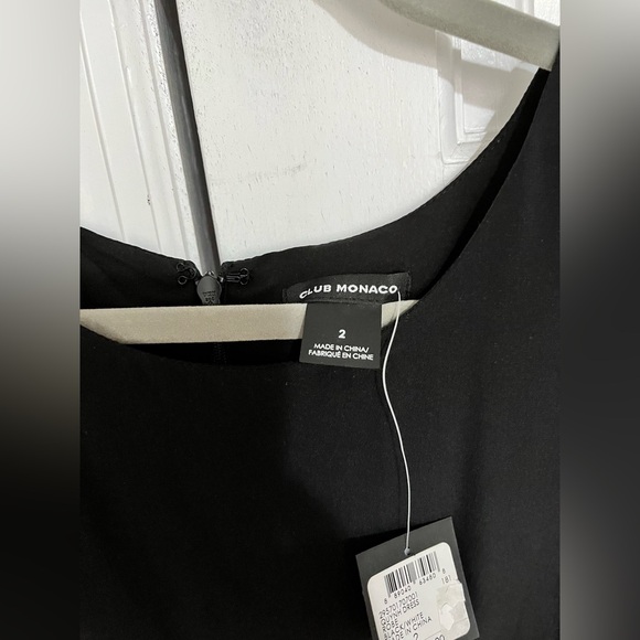 CLUB MONACO BLACK AND WHITE ASYMMETRICAL SILK DRESS size 2 NWT - Picture 5 of 10